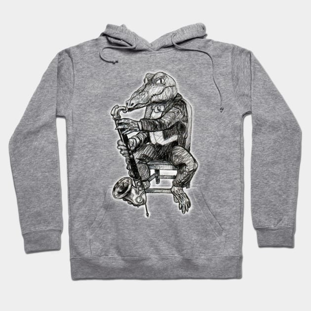 Carnival Animals - Crocodile playing Bass Clarinet Hoodie by SSBDguy75